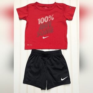 Nike Kids Red and Black Matching Set
